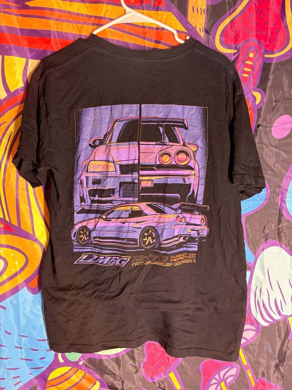 LZMFG Nissan Skyline R34 Midnight Purple Black Graphic T-Shirt